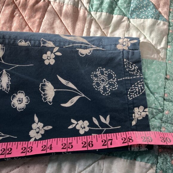Vintage Fish Floral Pants Womens Blue Cotton Straight Leg Y2K Garden Girl - Picture 10 of 10